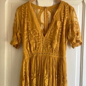 Lulu Yellow Lace Maxi Dress